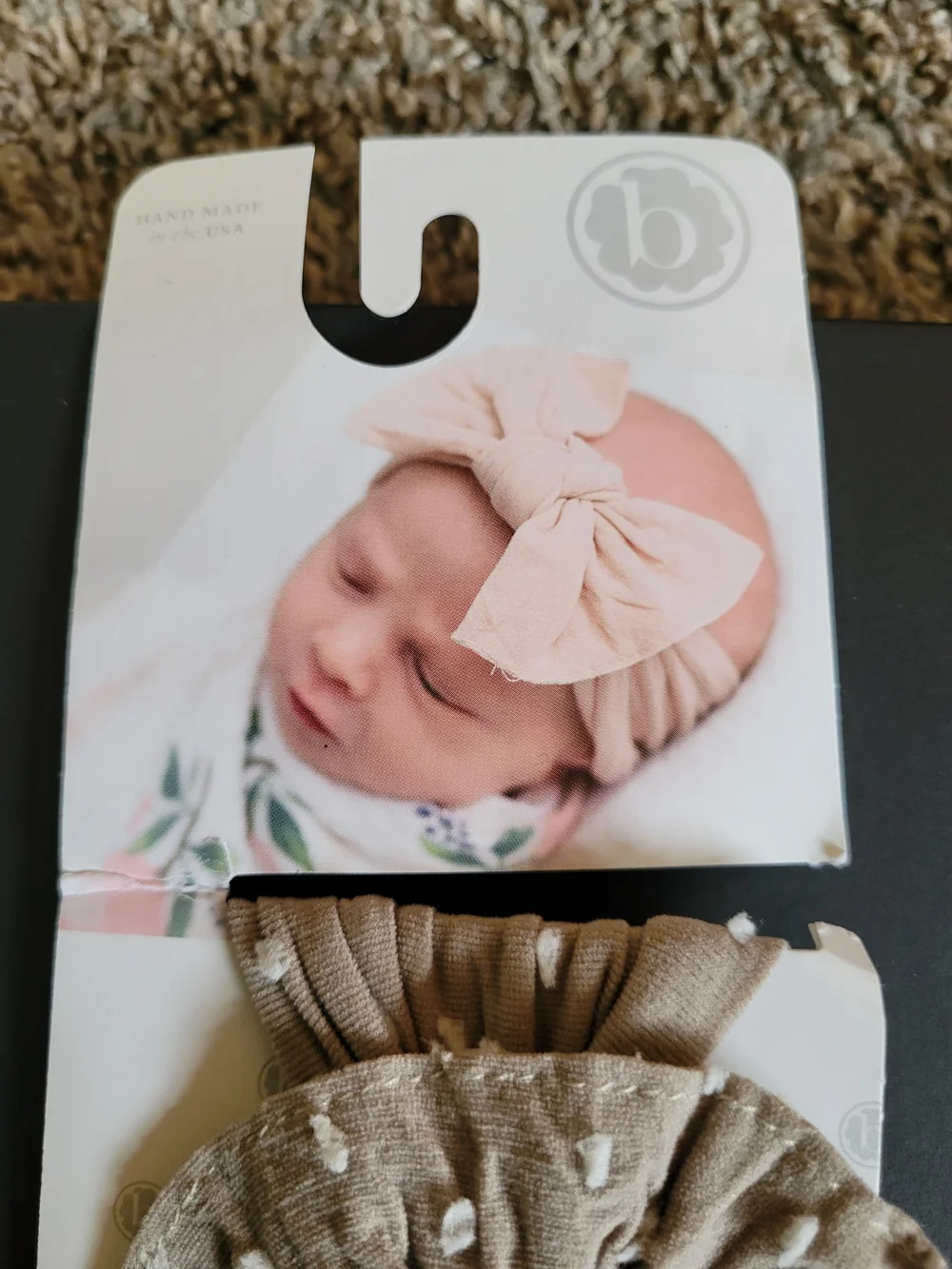 Baby Bling Taupe Heart Bow Headwrap for Kids